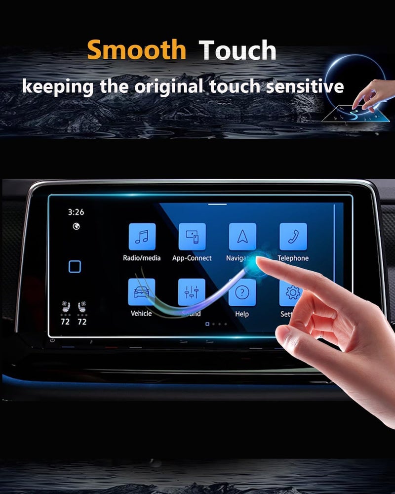 VIAROOM 2 Pack Screen Protector For VW Atlas & Atlas Cross Sport 2024-2026,12" infotainment & 10.2" Cluster Tempered Glass Film For Volkswagen 2026 2025 2024 SE/SEL/R-Line Accessories - Image 3